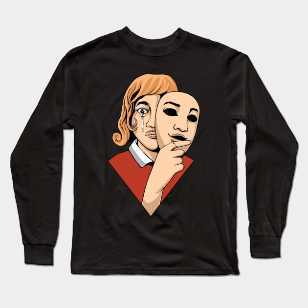 Sadness and Smile Long Sleeve T-Shirt by Malik's